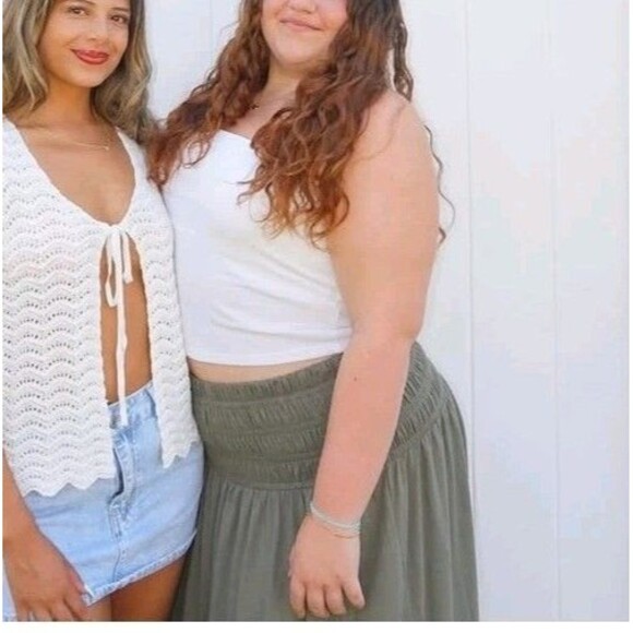 Universal Thread Womens Knit Smocked Maxi A-Line Skirt Size 4x Mountain Green - Picture 6 of 15